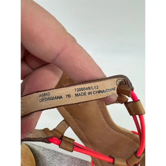 Coach Georgiana Women's Wedge Sandals Size 7 Multicolor Slingback‎ - Picture 9 of 10